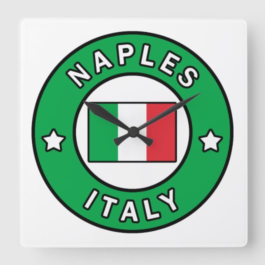 ナポリイタリア スクエア壁時計 (正面)