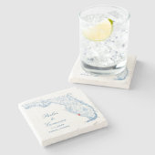 ナポリエレガントフロリダマップ結婚の形見 ストーンコースター (横)