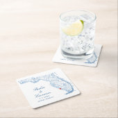 ナポリエレガントフロリダマ結婚ップ スクエアペーパーコースター (インサイチュ)