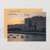 ナポリコーストラインイタリアの夕日 ポストカード (正面/裏面)