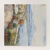 ナポリセレニティ:デジタルウォーターカラーアートプリント ジグソーパズル (横)