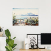 ナポリセレニティ：デジタルウォーターカラーアートプリント ポスター (ホームオフィス)