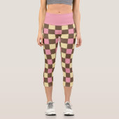 ナポリタンアイスクリームカラー市松模様にパターン カプリレギンス (正面)