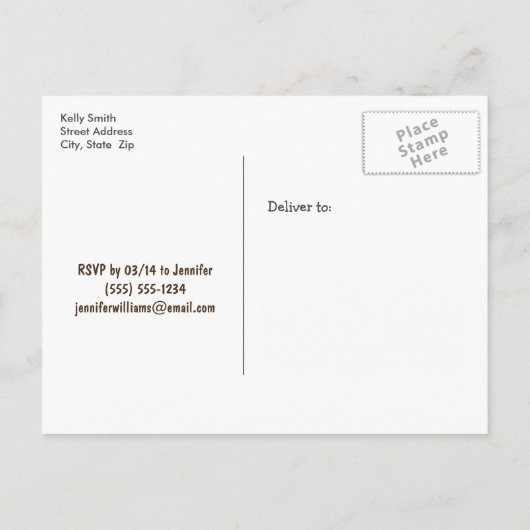 ナポリタンアイスクリームキッズバースデーパーティー インビテーションポストカード (裏面)