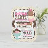 ナポリタンアイスクリームキッズバースデーパーティー 招待状 (スタンド正面)