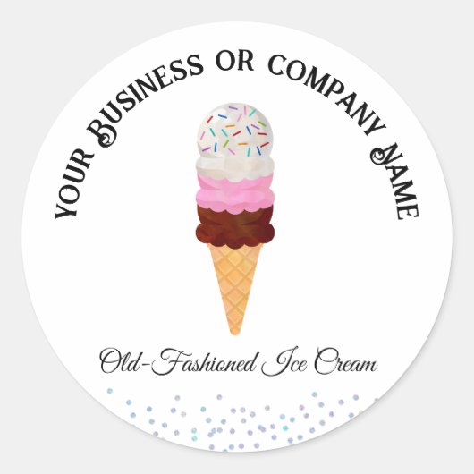 ナポリタンアイスクリームコーンと散水器 ラウンドシール (正面)