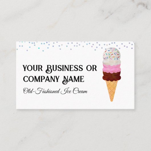 ナポリタンアイスクリームコーンと散水器 名刺 (正面)
