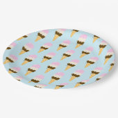 ナポリタンアイスクリームコーンパターン ペーパープレート (アングル)