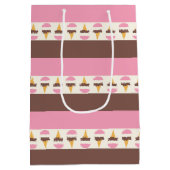 ナポリタンアイスクリームストライプのパターン ミディアムペーパーバッグ (裏面)