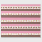 ナポリタンアイスクリームストライプのパターン ラッピングペーパー (フラット)