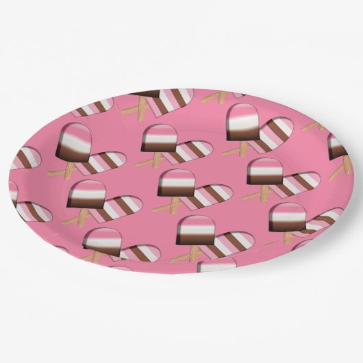 ナポリタンアイスクリームバー01-紙パーティープレート ペーパープレート (アングル)