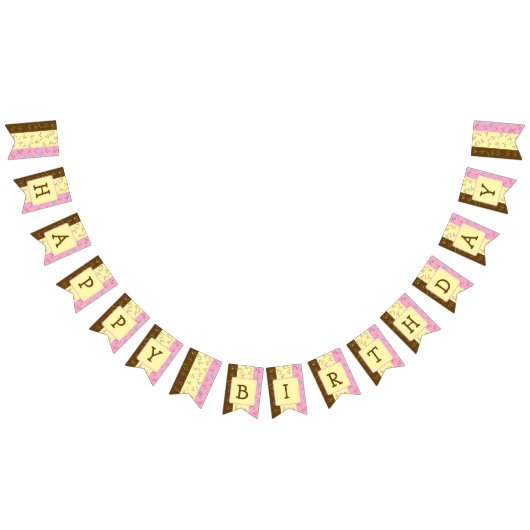 ナポリタンアイスクリーム化学パーティーバナー バンティングフラッグ (全)