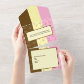 ナポリタンアイスクリーム化学科学パーティー オールインワン招待状 (貼ってはがせる)