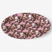 ナポリタンドット04 – ブラウンダーク紙パーティープレート ペーパープレート (アングル)