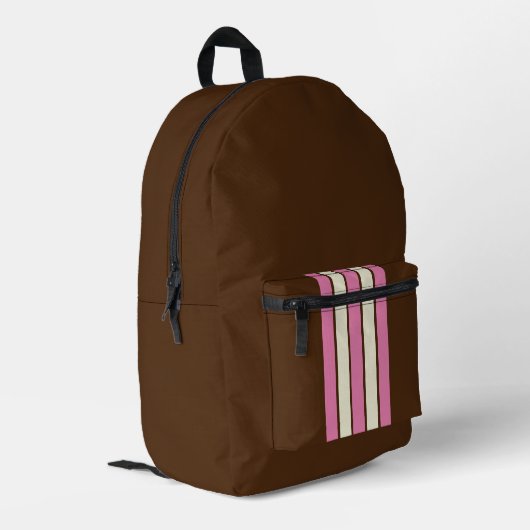 ナポリタンバックパック（ブラウン、ピンク&クリーム） プリントバックパック (裏面左端)