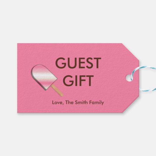 ナポリタンバーアイスクリームラベル – ストロー – バン – ギフト10ct ギフトタグ (正面(横))