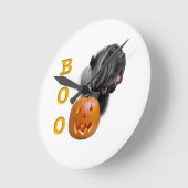 ナポリタンマスチフハロウィーンBOO ラウンド壁時計 (傾斜)