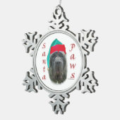 ナポリタンマスティフサンタポーズ スノーフレークピューターオーナメント (右)