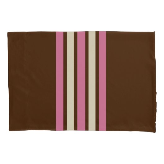 ナポリタン枕ケース（ブラウン、ピンク&クリーム） 枕カバー (正面)