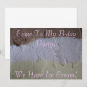 ナポリタン「アイスクリームがある」 B-Dayパーティー招待状 招待状 (正面/裏面)