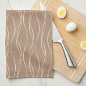 ナポリターノ・マッキアトPistachioリボンと影。 キッチンタオル (四つ折り)