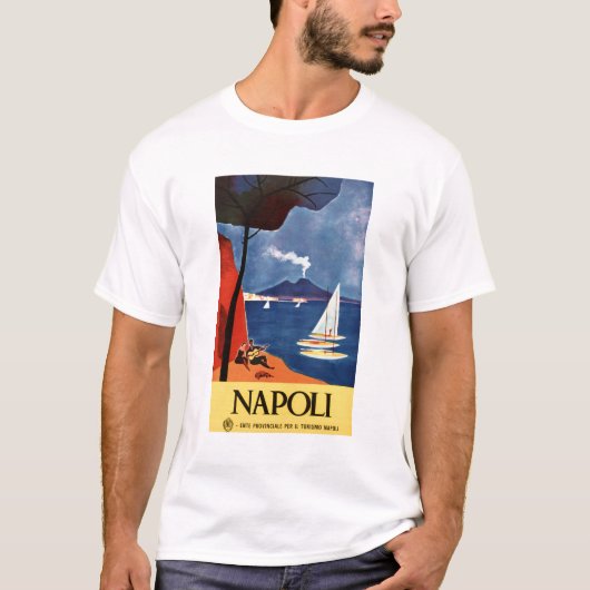 ナポリナポリイタリアヴィンテージイタリアンシーサイドタウン Tシャツ (正面)