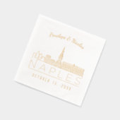 ナポリパーソナライズされたイタリアナプキンズゴールドフォイル 箔ナプキン (左)