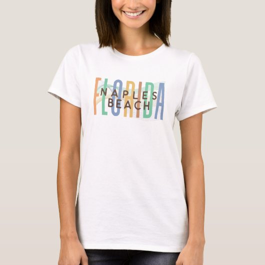 ナポリビーチフロリダ州(砂波) Tシャツ (正面)