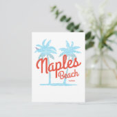 ナポリビーチフロリダUSAヴィンテージコーラルブルーパームズ ポストカード (スタンド正面)