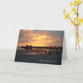 ナポリ写真夕日 カード (黄色い花)