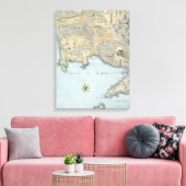 ナポリ湾と周辺地域の地図 キャンバスプリント (インサイチュ (リビング))