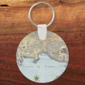 ナポリ湾と周辺地域の地図 キーホルダー (正面)