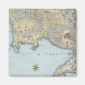 ナポリ湾と周辺地域の地図 マグネット (正面)