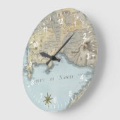 ナポリ湾と周辺地域の地図 ラージ壁時計 (傾斜)