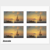 ナポリ湾イワンAivazovsky海の風景 長方形シール (シート)