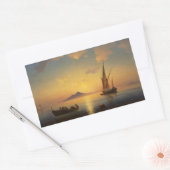 ナポリ湾イワンAivazovsky海の風景 長方形シール (封筒)