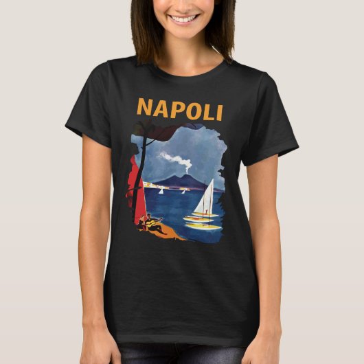 ナポリ湾ベスビオス帆船旅行 Tシャツ (正面)
