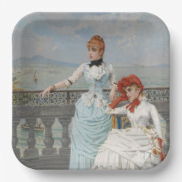 ナポリ美しいエレガントイタリアン(Young Women) ペーパープレート