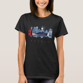 ナポリ イタリア湾の風景 青い旅のTシャツ Tシャツ