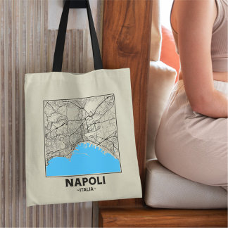 ナポリ イタリア都市地図トートバッグ トートバッグ