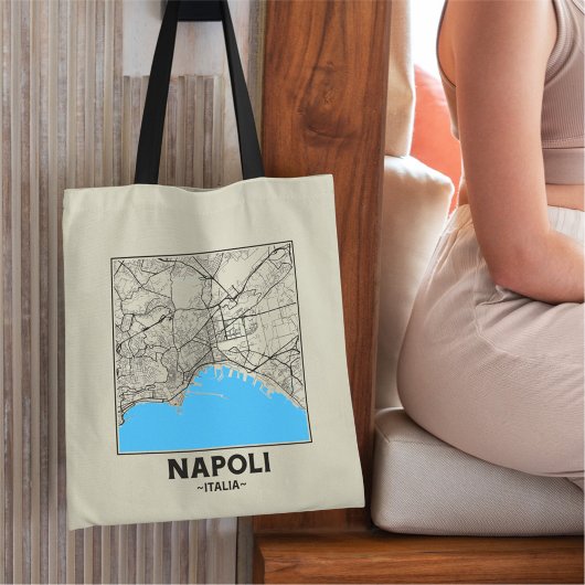 ナポリ イタリア都市地図トートバッグ トートバッグ