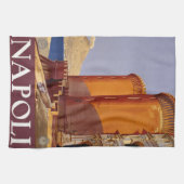 ナポリ,イタリア,カステルヌオヴォキャッスルヴィンテージトラベル キッチンタオル (横)