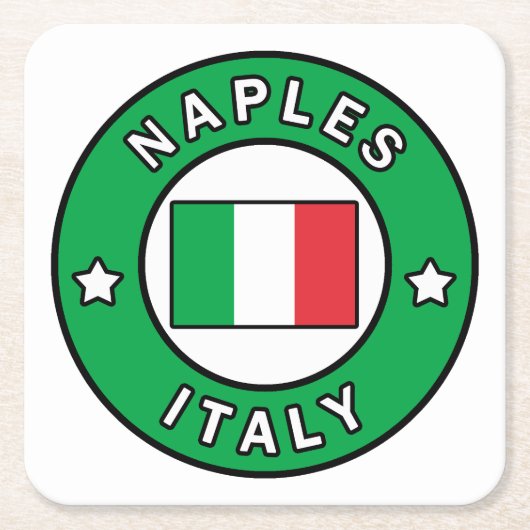 ナポリ・イタリア スクエアペーパーコースター (正面)