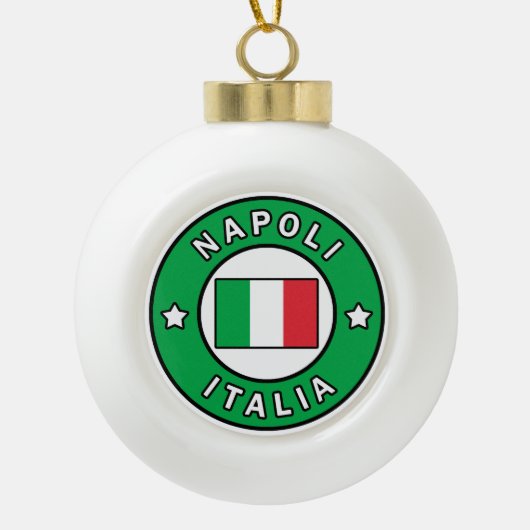 ナポリ イタリア セラミックボールオーナメント (正面)
