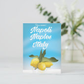 ナポリ,ナポリ,イタリアのレモンのヴィンテージ旅行ポスター ポストカード (スタンド正面)