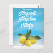 ナポリ,ナポリ,イタリアのレモンのヴィンテージ旅行ポスター ポストカード (正面/裏面)