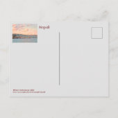 ナポリ/ナポール、イタリアの夕日 海から見た景色 ポストカード (裏面)