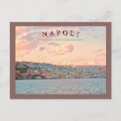 ナポリ/ナープル、イタリアの夕日 海から見た景色 ポストカード (正面)