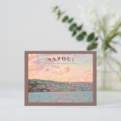 ナポリ/ナープル、イタリアの夕日 海から見た景色 ポストカード (スタンド正面)