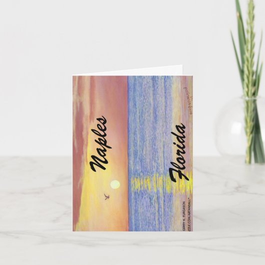 ナポリ、フロリダ折り畳みノートカード ノートカード (正面)